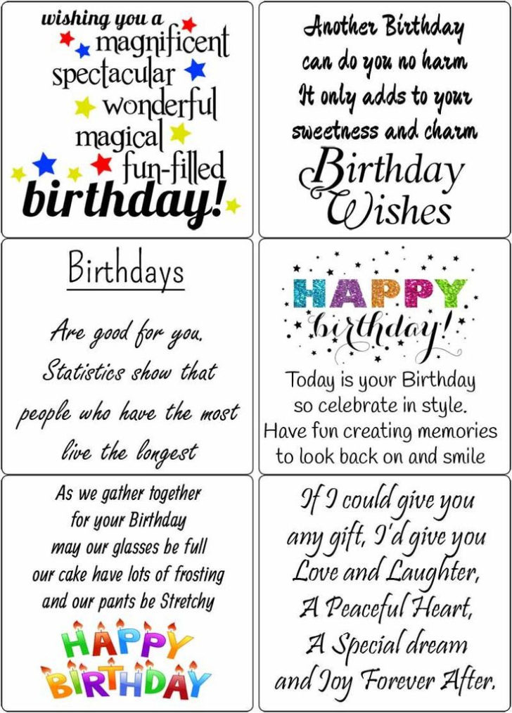 Free Printable Birthday Sentiments