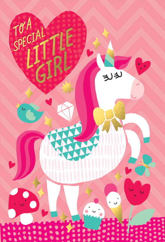 Beautiful Unicorn Birthday Card Greetings Island