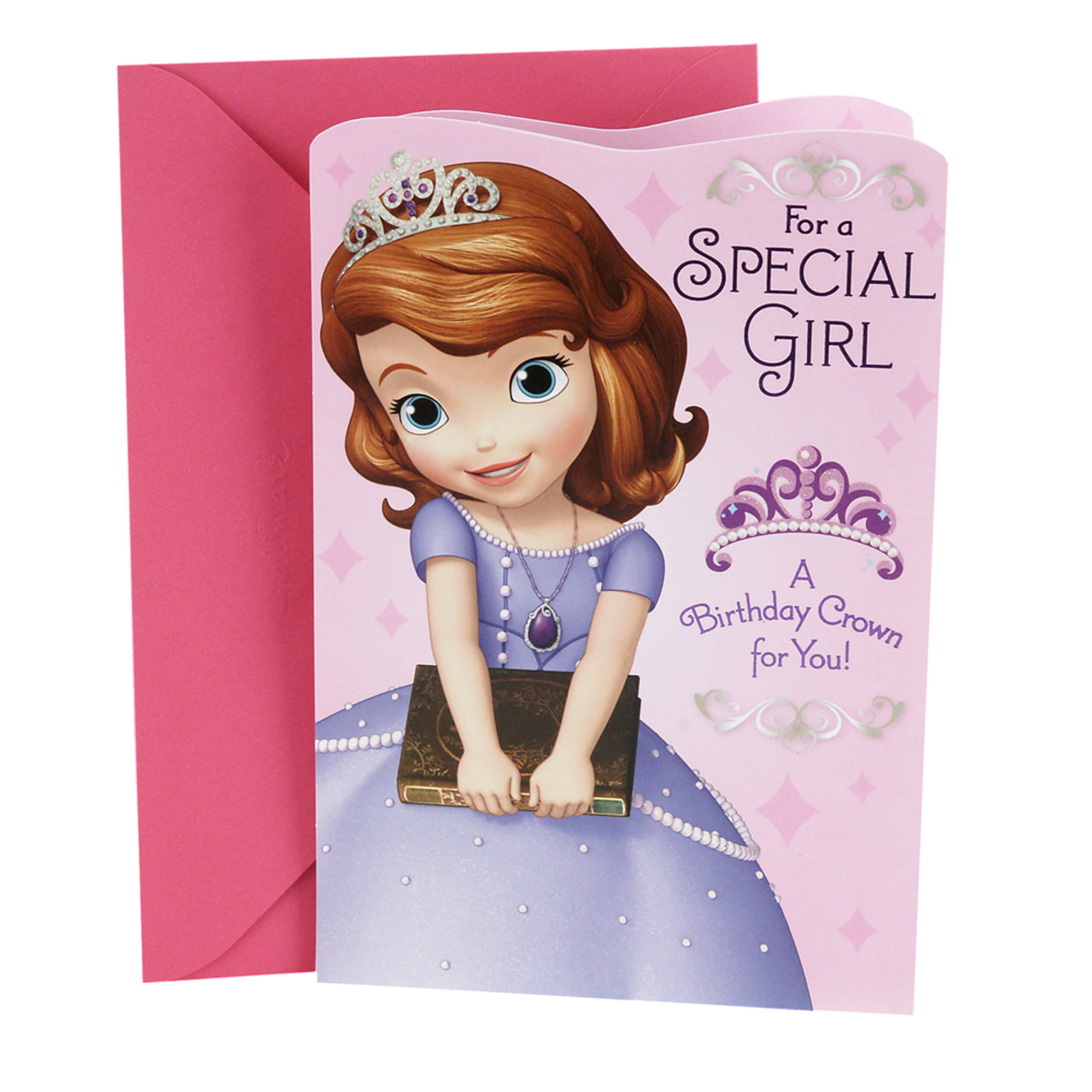 Hallmark Birthday Greeting Card For Girls Sofia The First Wearable 