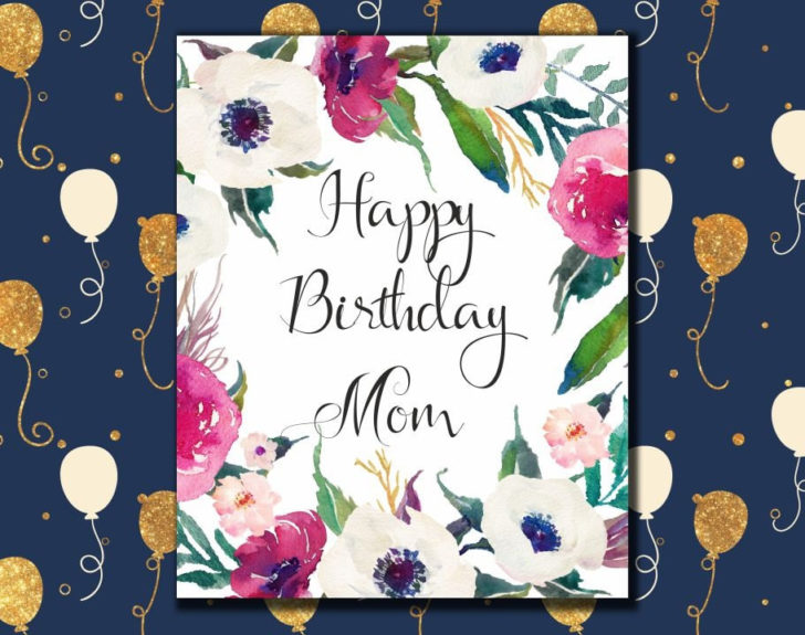 Happy Birthday Mom Card Printable Birthday Greeting Card For | FREE ...