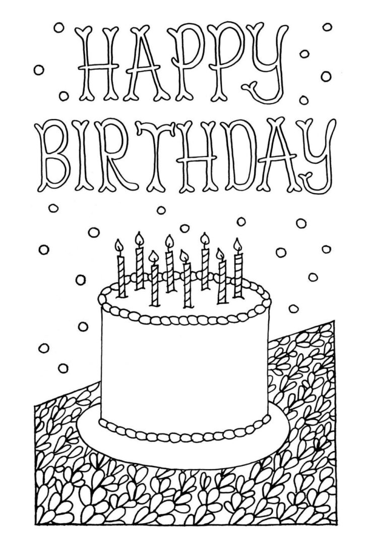 Printable Coloring Birthday Cards