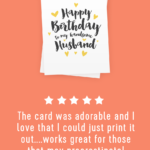 Printable Happy Birthday Card For Husband Happy Birthday Etsy Happy