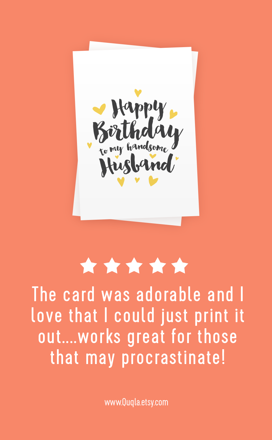 Printable Happy Birthday Card For Husband Happy Birthday Etsy Happy 
