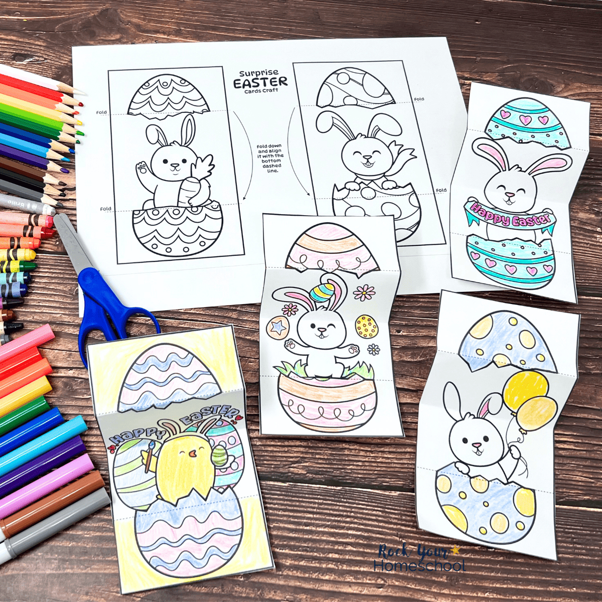 Easter Egg Cards For Diy Coloring Fun For Kids (12 Free) in Easter Egg Cards Printable