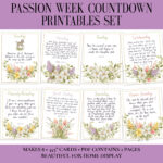 Easter Passion Holy Week Verse Countdown Cards | Easter Gift Pertaining To Printable Easter Prayer Cards