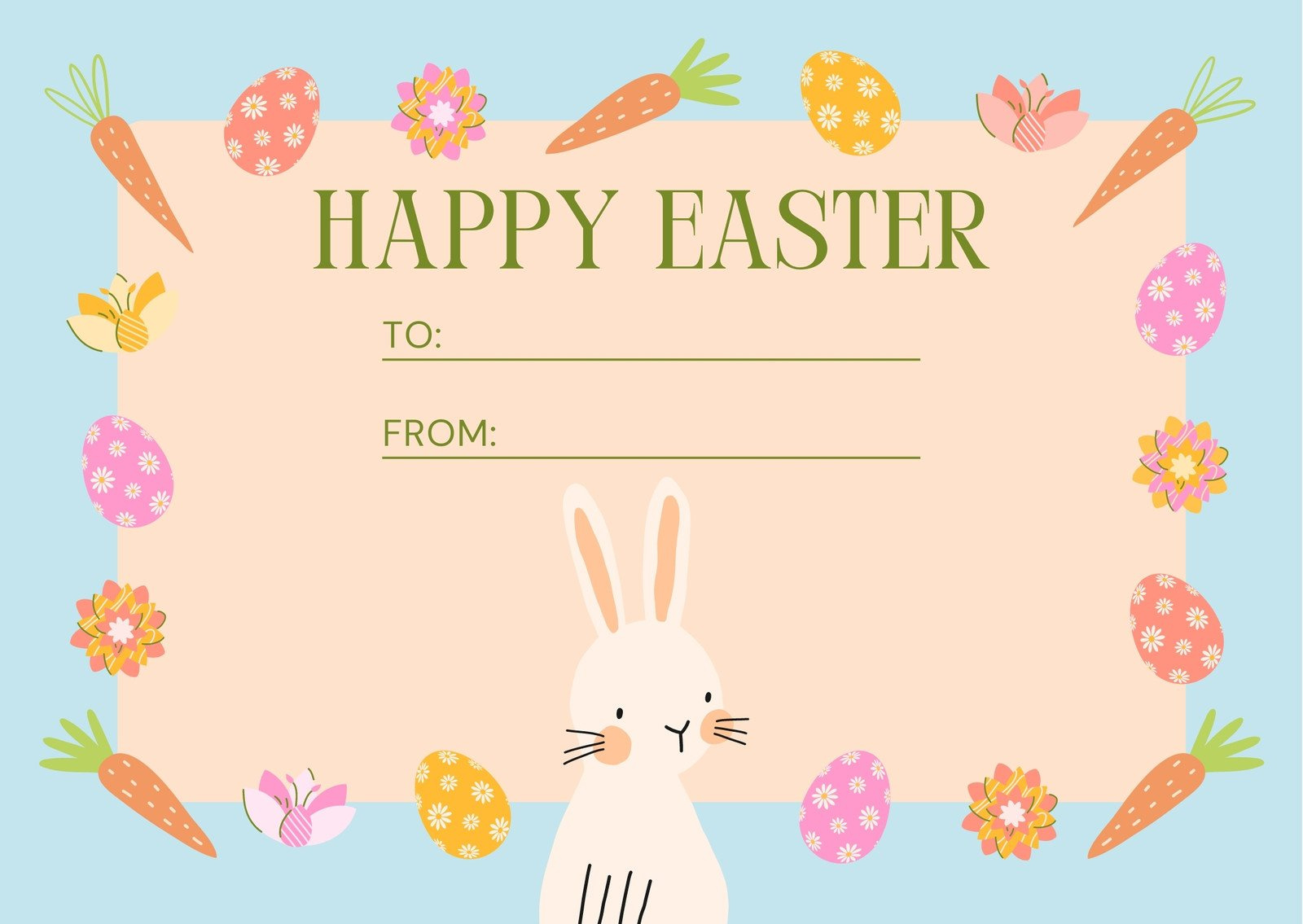 Free Printable, Customizable Easter Card Templates | Canva pertaining to Easy Printable Easter Cards
