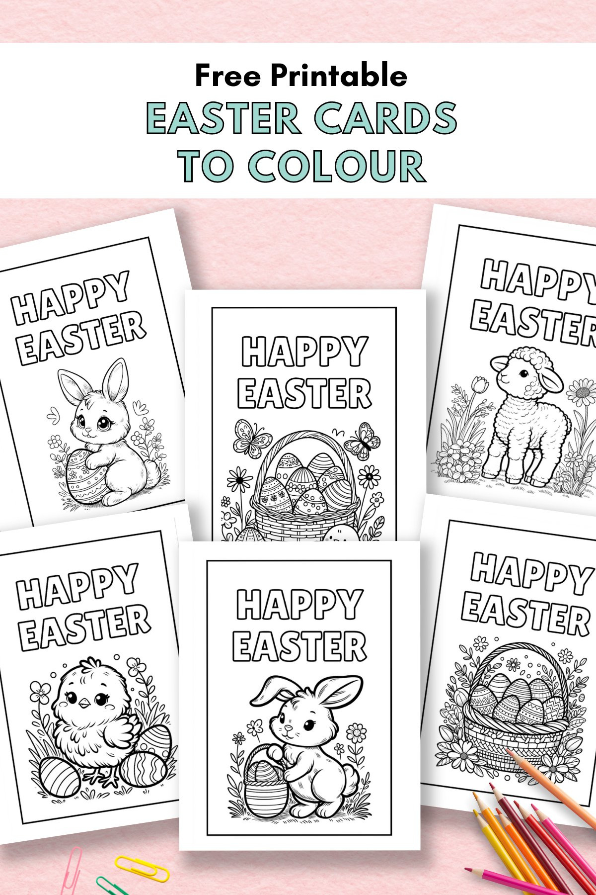 Free Printable Easter Cards To Colour — Gathering Beauty for Free Printable Mini Easter Cards