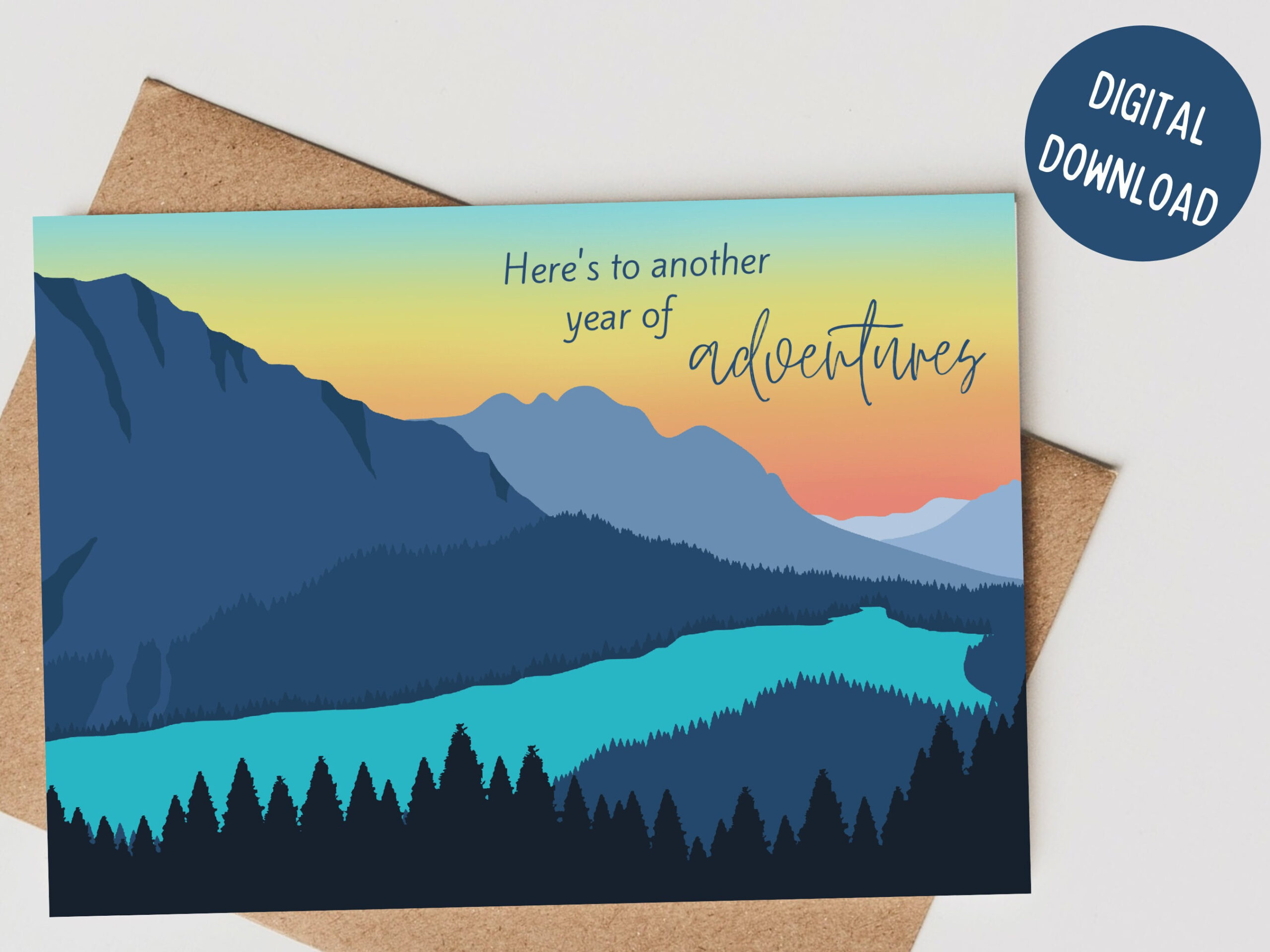 Printable Another Year Of Adventures 5X7 Card, Birthday Card with regard to Blue Mountain Printable Easter Cards