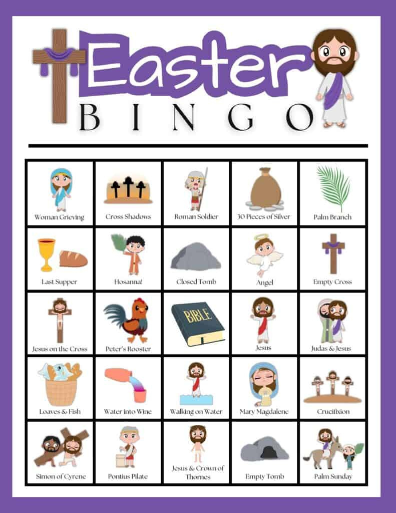 Printable Religious Easter Bingo pertaining to Free Printable Religious Easter Bingo Cards Printables