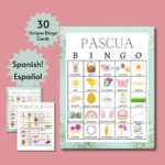 Spanish Easter Bingo Cards, Printable Easter Party Game For Kids, Teens,  And Adults, Spring Activity With Regard To Free Printable Easter Cards In Spanish